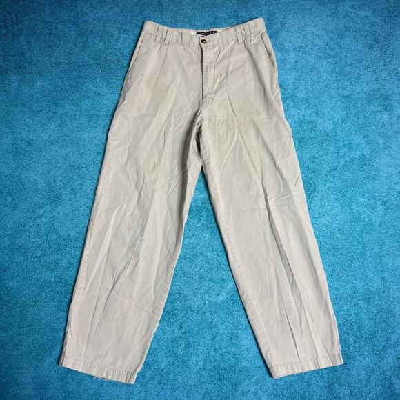 VTG Anchor Blue Baggy Chino Pants 33x32 Tan (Fits 30x28.5) Skater Y2K - Picture 1 of 16